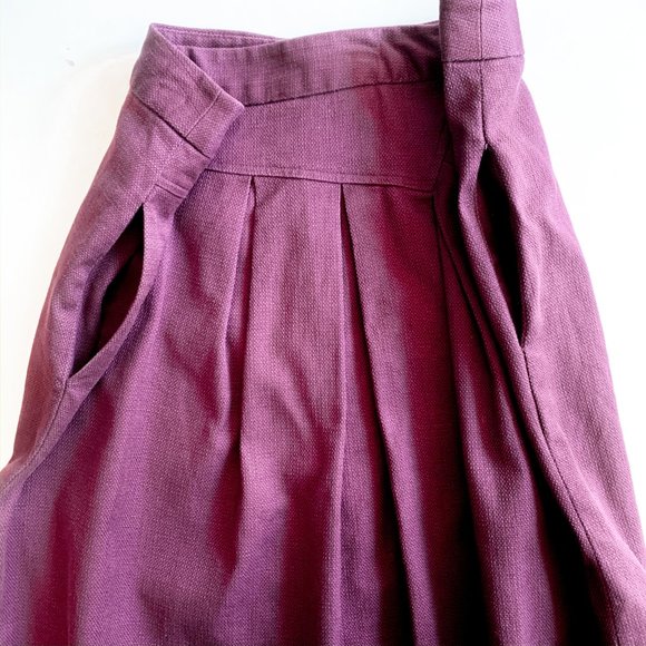 anthropologie plum midi skirt with pockets & back zip 8 - Picture 5 of 6